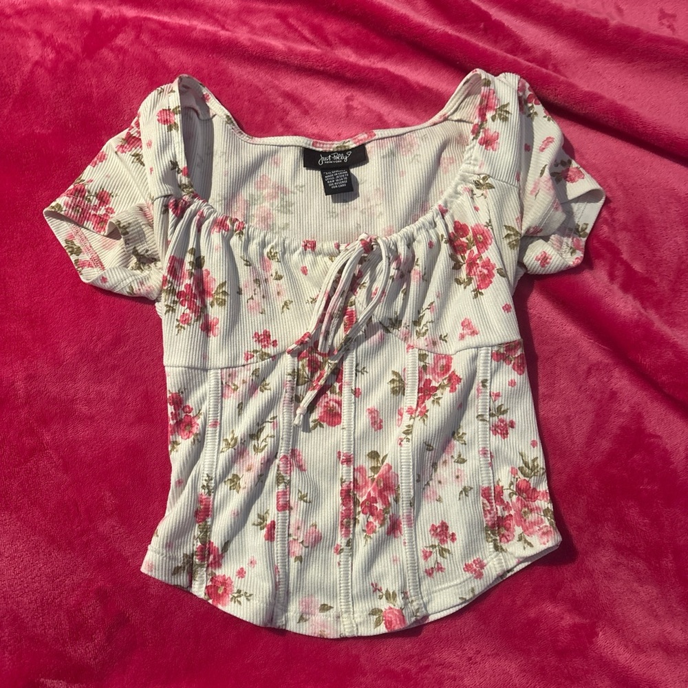 Just Be Pink Floral Women's Blouse